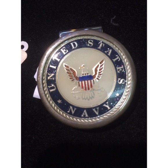 Money Clip United States Navy Round Navy Seal Eagle Center Beautiful Gift - Picture 3 of 4